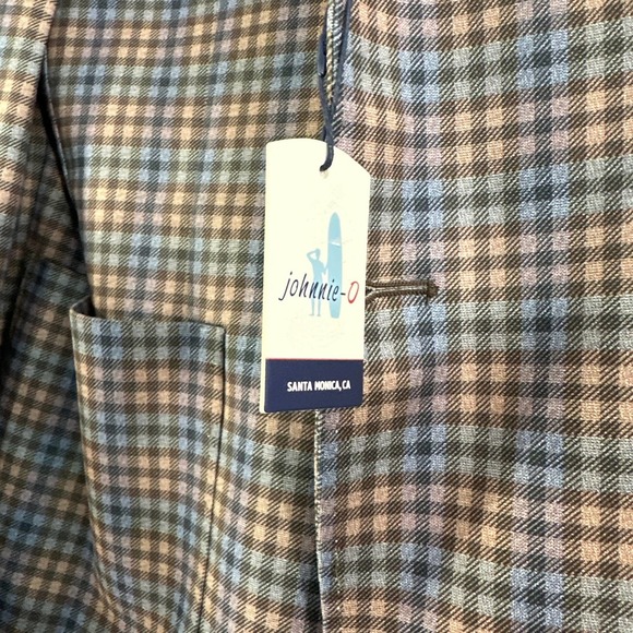 johnnie-O Classic Blue and Brown Check Blazer - Picture 4 of 5